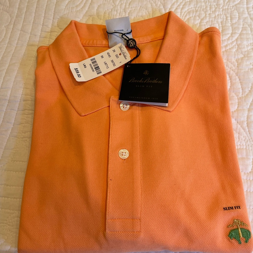 Brooks Brothers Slim Fit Orange Polo Shirt